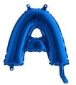A harfi Mavi Folyo balon süper kalite 14 inc 38 cm