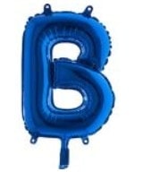 B harfi Mavi Folyo balon süper kalite 14 inc 38 cm