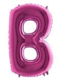 B harfi Pembe Fuşya folyo harf balon 40 inch 100 cm