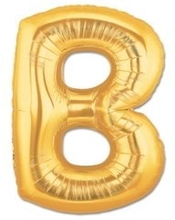 B harfi Sarı Altın Gold folyo harf balon 40 inch 100 cm