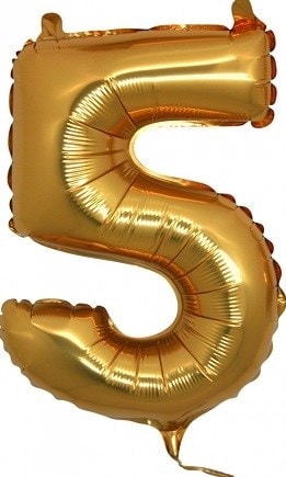 Beş rakam altın gold folyo İthal kaliteli 14 inc 38 cm folyo balon