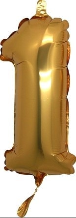 Bir rakam altın gold folyo İthal kaliteli 14 inc 38 cm folyo balon