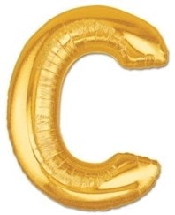 C harfi Sarı Altın Gold folyo harf balon 40 inch 100 cm