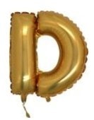D harfi altın gold folyo balon süper kalite 14 inc 38 cm