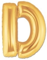 D harfi Sarı Altın Gold folyo harf balon 40 inch 100 cm
