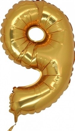 Dokuz rakam altın gold folyo İthal kaliteli 14 inc 38 cm folyo balon