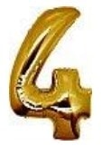 Dört Rakam Sarı Altın Gold folyo rakam balon 40 inch 100 cm