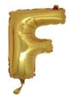 F harfi altın gold folyo balon süper kalite 14 inc 38 cm