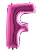 F harfi Pembe Fuşya folyo harf balon 40 inch 100 cm
