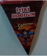 Süperman iyiki doğdun erkek parti malzemesi