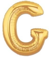 G harfi Sarı Altın Gold folyo harf balon 40 inch 100 cm