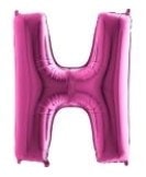 H harfi Pembe Fuşya folyo harf balon 40 inch 100 cm