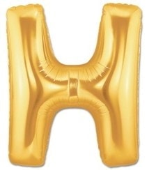 H harfi Sarı Altın Gold folyo harf balon 40 inch 100 cm