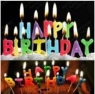 Happy Birthday yazılı harf pasta mumu