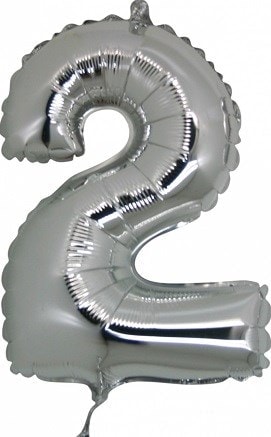 İki rakam Numara gri gümüş folyo İthal kaliteli 14 inc 38 cm folyo balon