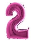 İki Rakam Pembe Fuşya folyo rakam balon 40 inch 100 cm