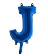 J harfi Mavi Folyo balon süper kalite 14 inc 38 cm