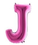 J harfi Pembe Fuşya folyo harf balon 40 inch 100 cm