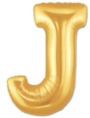 J harfi Sarı Altın Gold folyo harf balon 40 inch 100 cm