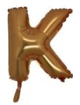 K harfi altın gold folyo balon süper kalite 14 inc 38 cm