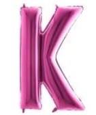 K harfi Pembe Fuşya folyo harf balon 40 inch 100 cm