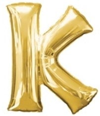 K harfi Sarı Altın Gold folyo harf balon 40 inch 100 cm