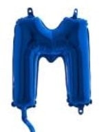 M harfi Mavi Folyo balon süper kalite 14 inc 38 cm