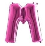 M harfi Pembe Fuşya folyo harf balon 40 inch 100 cm