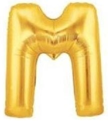 M harfi Sarı Altın Gold folyo harf balon 40 inch 100 cm