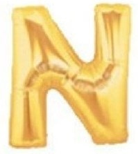 N harfi Sarı Altın Gold folyo harf balon 40 inch 100 cm