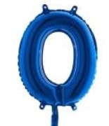 O harfi Mavi Folyo balon süper kalite 14 inc 38 cm