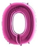 O harfi Pembe Fuşya folyo harf balon 40 inch 100 cm
