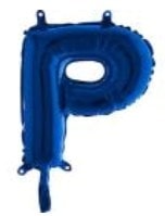 P harfi Mavi Folyo balon süper kalite 14 inc 38 cm