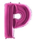 P harfi Pembe Fuşya folyo harf balon 40 inch 100 cm