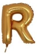 R harfi altın gold folyo balon süper kalite 14 inc 38 cm