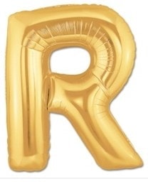 R harfi Sarı Altın Gold folyo harf balon 40 inch 100 cm