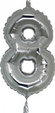 Sekiz rakam Numara gri gümüş folyo İthal kaliteli 14 inc 38 cm folyo balon