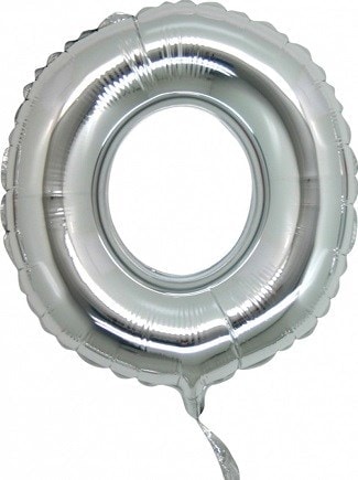 Sıfır rakam Numara gri gümüş folyo İthal kaliteli 14 inc 38 cm folyo balon