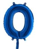 Sıfır rakam Numara Mavi folyo Balon İthal kaliteli 14 inc 38 cm folyo balon
