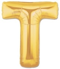 T harfi Sarı Altın Gold folyo harf balon 40 inch 100 cm