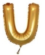 U harfi altın gold folyo balon süper kalite 14 inc 38 cm