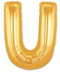 U harfi Sarı Altın Gold folyo harf balon 40 inch 100 cm