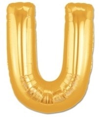 U harfi Sar Altn Gold folyo harf balon 40 inch 100 cm