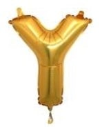 Y harfi altın gold folyo balon süper kalite 14 inc 38 cm