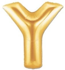 Y harfi Sarı Altın Gold folyo harf balon 40 inch 100 cm