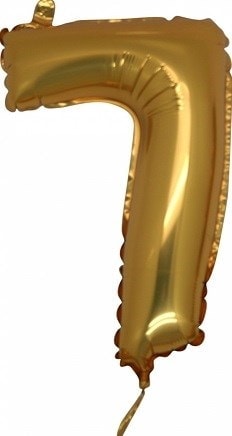 Yedi rakam altn gold folyo thal kaliteli 14 inc 38 cm folyo balon