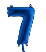 Yedi rakam Numara Mavi folyo Balon İthal kaliteli 14 inc 38 cm folyo balon