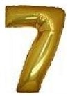 Yedi Rakam Sarı Altın Gold folyo rakam balon 40 inch 100 cm