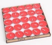 Yuvarlak kırmızı tealight mum 50 adet