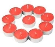 Yuvarlak kırmızı tealight mum tane
